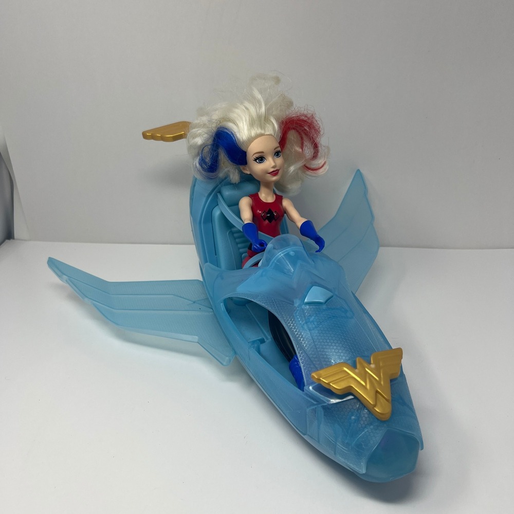 DC Super Hero Girls Wonder Woman Invisible Jet Harley Quinn Doll Figure Blue